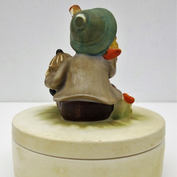 Vintage Napcoware Our Children Summertime Trinket Box Boy & Yellow Bird 580 - Picture 5 of 8